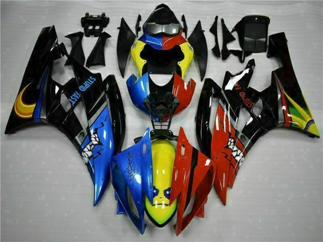 Lojas Carenagens Moto Yamaha YZF R6 2006-2007 - Amarelo Azul Vermelho Preto Brilhante Tubarão