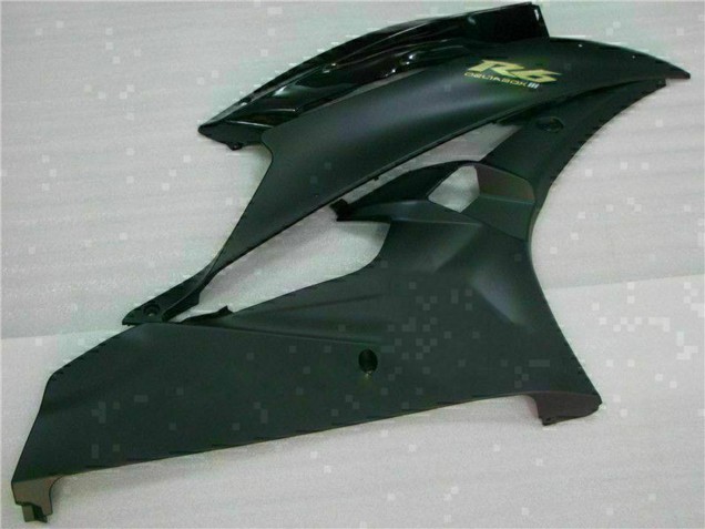 Lojas Carenagens Moto Yamaha YZF R6 2006-2007 - Preto Brilhante Preto Fosco Ouro Decalques