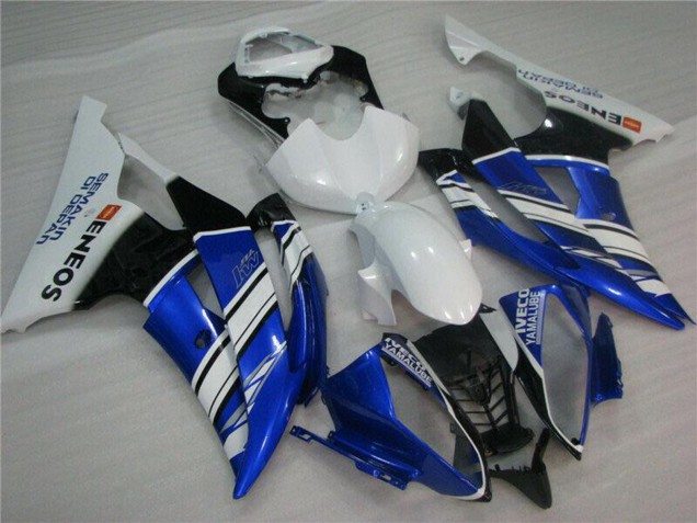 Lojas Carenagens Moto Yamaha YZF R6 2008-2016 - Branco Azul Preto ENEOS Semakin Didepan