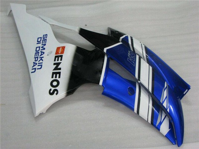 Lojas Carenagens Moto Yamaha YZF R6 2008-2016 - Branco Azul Preto ENEOS Semakin Didepan