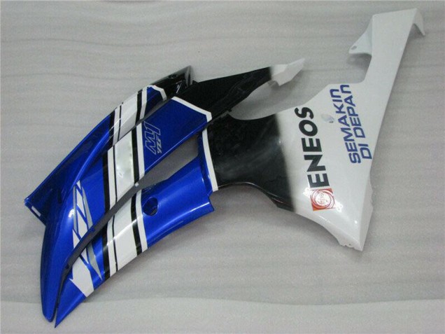 Lojas Carenagens Moto Yamaha YZF R6 2008-2016 - Branco Azul Preto ENEOS Semakin Didepan