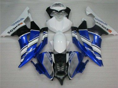 Lojas Carenagens Moto Yamaha YZF R6 2008-2016 - Branco Azul Preto ENEOS Semakin Didepan