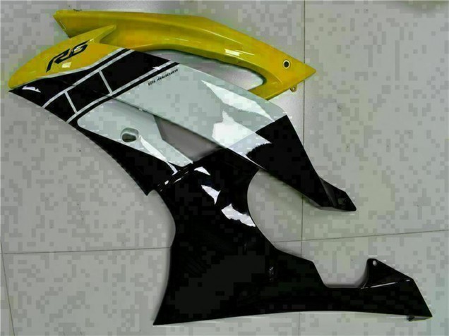 Lojas Carenagens Moto Yamaha YZF R6 2008-2016 - Amarelo Branco Preto Brilhante