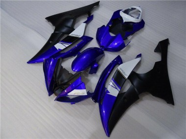 Lojas Carenagens Moto Yamaha YZF R6 2008-2016 - Branco Azul Preto Fosco