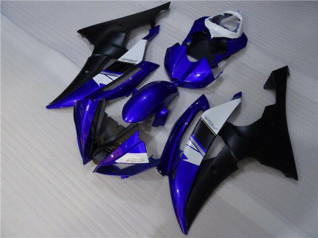 Lojas Carenagens Moto Yamaha YZF R6 2008-2016 - Branco Azul Preto Fosco