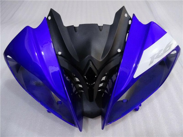 Lojas Carenagens Moto Yamaha YZF R6 2008-2016 - Branco Azul Preto Fosco