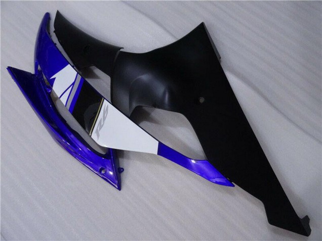 Lojas Carenagens Moto Yamaha YZF R6 2008-2016 - Branco Azul Preto Fosco