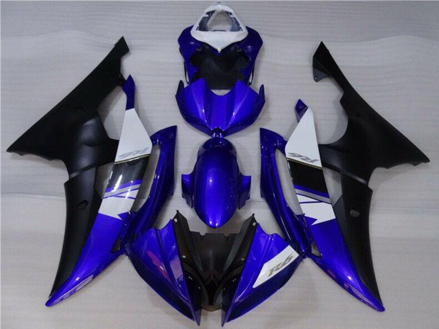 Lojas Carenagens Moto Yamaha YZF R6 2008-2016 - Branco Azul Preto Fosco