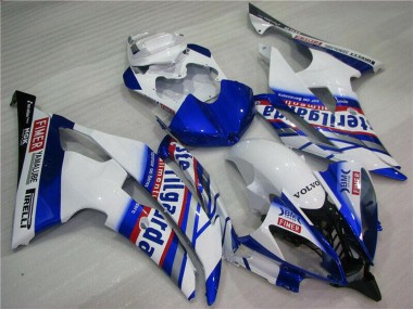 Lojas Carenagens Moto Yamaha YZF R6 2008-2016 - Branco Azul Vermelho Sterilgarda Volvo Fimer Yamalube