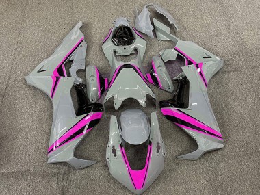 Lojas Carenagens Moto Honda CBR1000RR 2017-2023 - Nardo Cinzento Rosa Listra