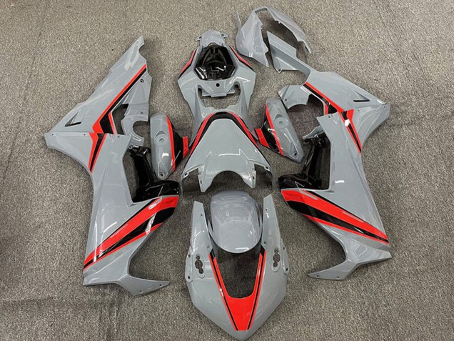 Lojas Carenagens Moto Honda CBR1000RR 2017-2024 - Nardo Cinzento Vermelho Listra