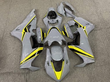 Lojas Carenagens Moto Honda CBR1000RR 2017-2023 - Nardo Cinzento Amarelo Listra