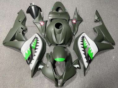Lojas Carenagens Moto Honda CBR600RR 2007-2008 - Verde Exército Branco Verde Tubarão