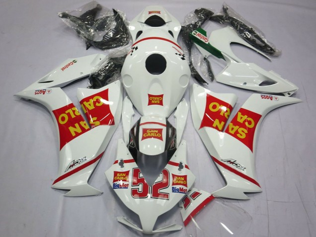 Lojas Carenagens Moto Honda CBR1000RR 2012-2016 - Branco Vermelho Amarelo San Carlo