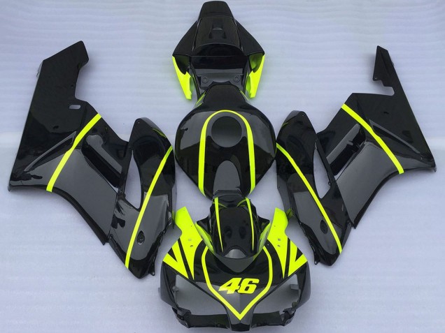 Lojas Carenagens Moto Honda CBR1000RR 2004-2005 - Preto Brilhante Alta Visibilidade Amarelo 46