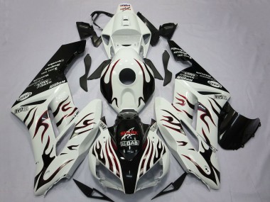 Lojas Carenagens Moto Honda CBR1000RR 2004-2005 - Branco Preto Brilhante Vermelho Chama
