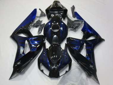 Lojas Carenagens Moto Honda CBR1000RR 2006-2007 - Preto Brilhante Azul Chama