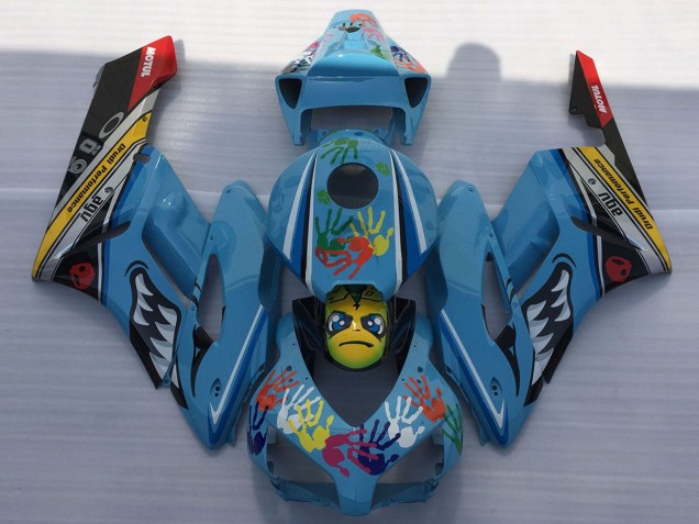 Lojas Carenagens Moto Honda CBR1000RR 2004-2005 - Azul Amarelo Preto Vermelho Tubarão