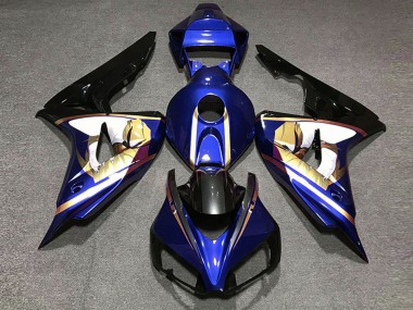 Lojas Carenagens Moto Honda CBR1000RR 2006-2007 - Azul Branco Ouro Preto Brilhante