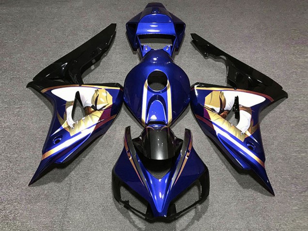 Lojas Carenagens Moto Honda CBR1000RR 2006-2007 - Azul Branco Ouro Preto Brilhante