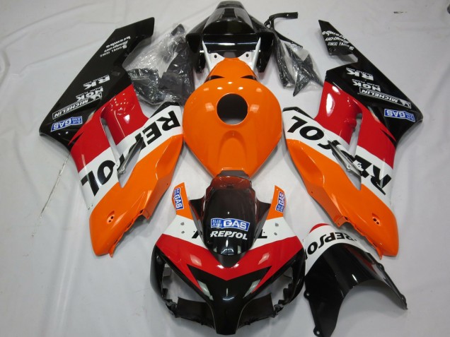 Lojas Kit Carenagens Moto Honda CBR1000RR 2004-2005 - Laranja Branco Vermelho Preto Brilhante Repsol