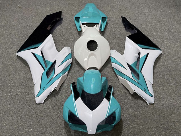 Lojas Carenagens Moto Honda CBR1000RR 2004-2005 - Branco Ciano Azul Preto Brilhante