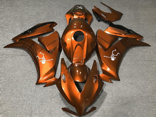 Lojas Carenagens Moto Honda CBR1000RR 2012-2016 - Laranja Profundo Preto Brilhante