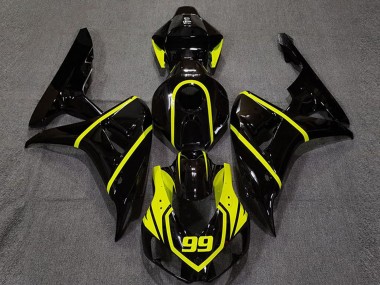 Lojas Carenagem Moto Honda CBR1000RR 2006-2007 - Preto Brilhante Alta Visibilidade Amarelo 99