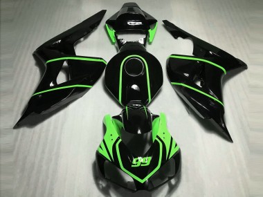 Lojas Carenagens Moto Honda CBR1000RR 2006-2007 - Preto Brilhante Alta Visibilidade Verde