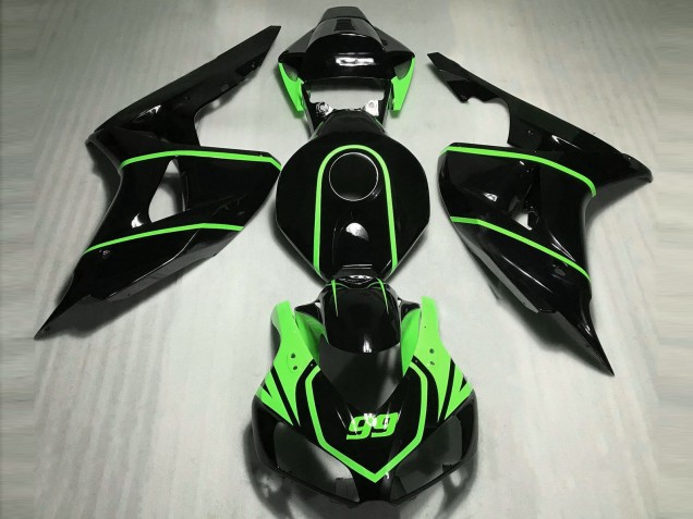 Lojas Carenagens Moto Honda CBR1000RR 2006-2007 - Preto Brilhante Alta Visibilidade Verde