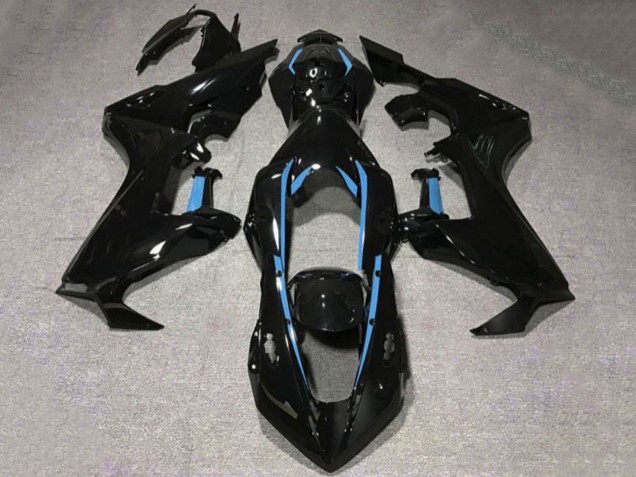 Lojas Carenagens Moto Honda CBR1000RR 2017-2024 - Preto Brilhante Azul Claro Linha