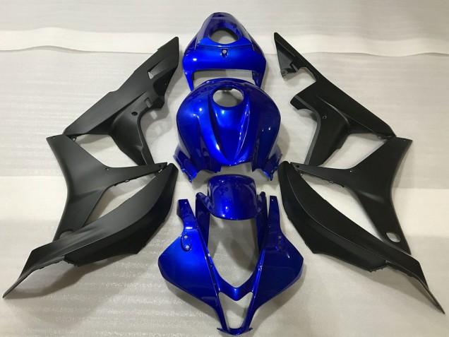 Lojas Kits Carenagem Moto Honda CBR600RR 2007-2008 - Azul Preto Fosco
