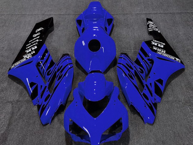 Lojas Carenagens Moto Honda CBR1000RR 2004-2005 - Azul Preto Brilhante Chama