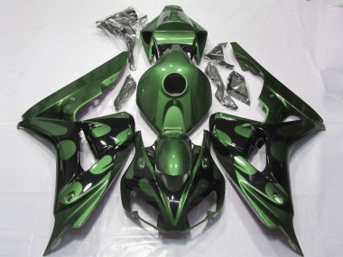 Lojas Carenagens Moto Honda CBR1000RR 2006-2007 - Verde Preto Brilhante Chama