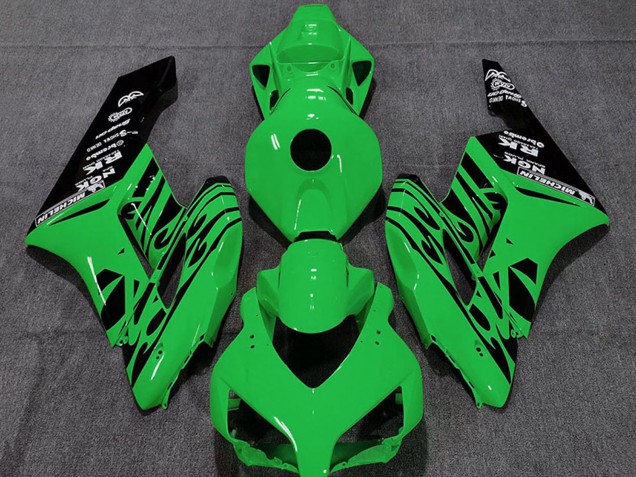Lojas Carenagens Moto Honda CBR1000RR 2004-2005 - Verde Preto Brilhante Chama
