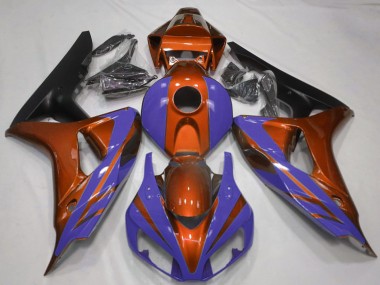 Lojas Carenagens Moto Honda CBR1000RR 2006-2007 - Laranja Azul Preto Fosco