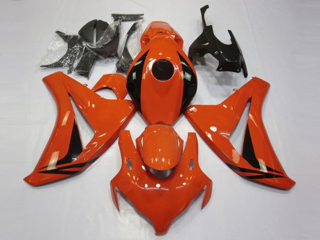 Lojas Carenagens Moto Honda CBR1000RR 2008-2011 - Laranja Preto Brilhante OEM Estilo