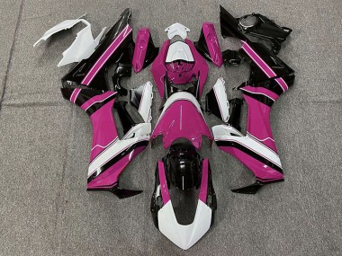 Lojas Carenagens Moto Honda CBR1000RR 2017-2023 - Branco Rosa Preto Brilhante