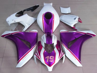 Lojas Carenagens Moto Honda CBR1000RR 2008-2011 - Branco Roxo Brilhante Rosa 19