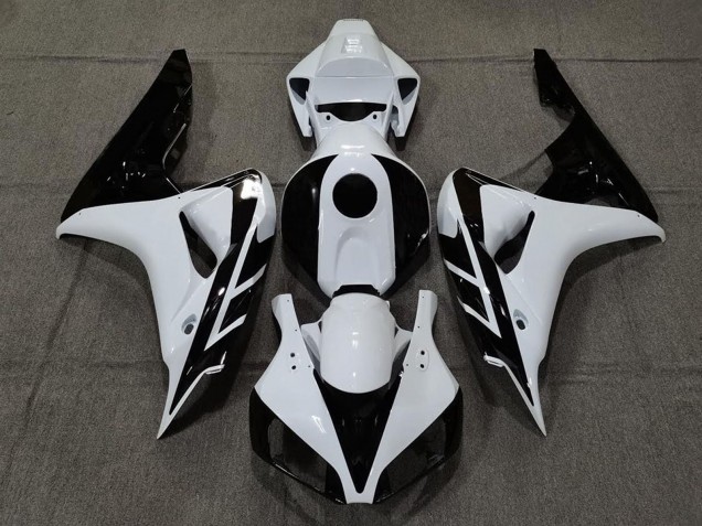 Lojas Carenagem Moto Honda CBR1000RR 2006-2007 - Branco Preto Brilhante
