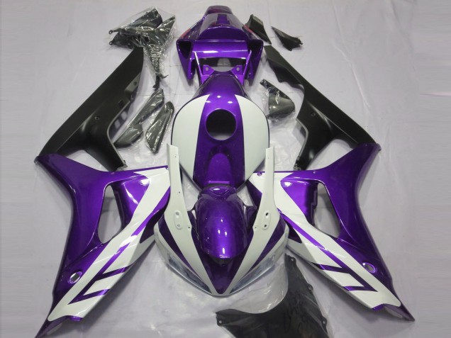 Lojas Carenagens Moto Honda CBR1000RR 2006-2007 - Roxo Branco Preto Fosco
