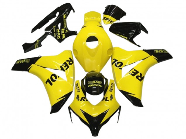 Lojas Carenagens Moto Honda CBR1000RR 2008-2011 - Amarelo Preto Glossy Repsol
