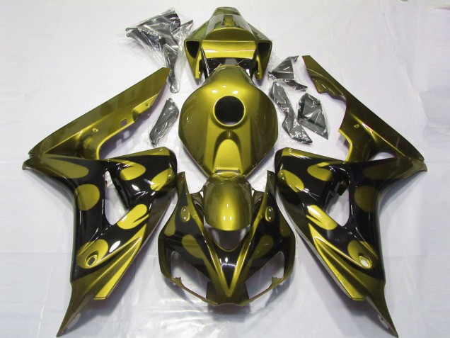 Lojas Carenagens Moto Honda CBR1000RR 2006-2007 - Amarelo Brilhante Preto Brilhante Chama