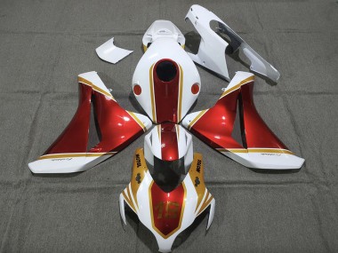 Lojas Carenagens Moto Honda CBR1000RR 2008-2011 - Branco Vermelho Ouro