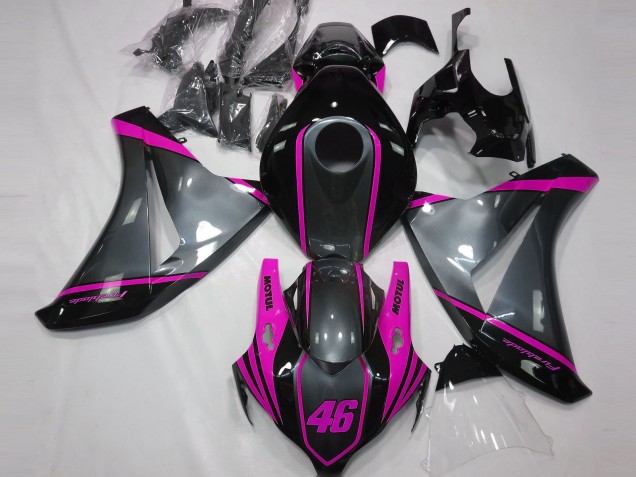 Lojas Carenagens Moto Honda CBR1000RR 2008-2011 - Cinzento Rosa Preto Fosco Motul 46