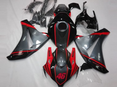 Lojas Carenagens Moto Honda CBR1000RR 2008-2011 - Cinzento Vermelho Preto Fosco Motul 46