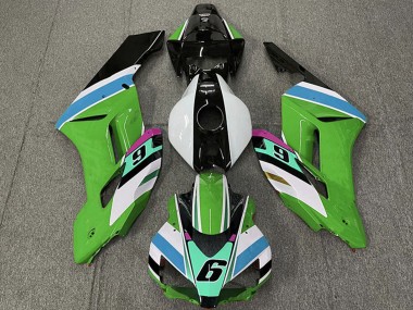 Lojas Carenagens Moto Honda CBR1000RR 2004-2005 - Branco Verde Azul Preto Brilhante 6