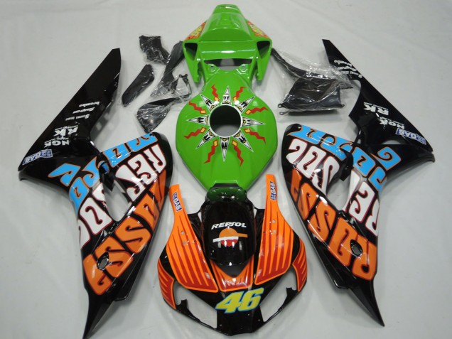 Lojas Carenagens Moto Honda CBR1000RR 2006-2007 - Verde Laranja Azul Preto Brilhante Rossi 46