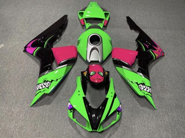 Lojas Carenagens Moto Honda CBR1000RR 2006-2007 - Verde Prata Rosa Preto Brilhante Tubarão