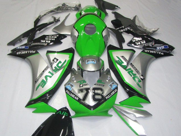 Lojas Carenagens Moto Honda CBR1000RR 2012-2016 - Prata Verde Preto Brilhante